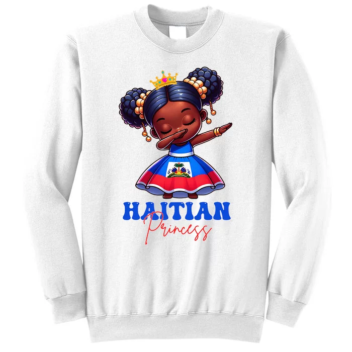 Melanin Haitian Princess Haiti Flag Black Sweatshirt