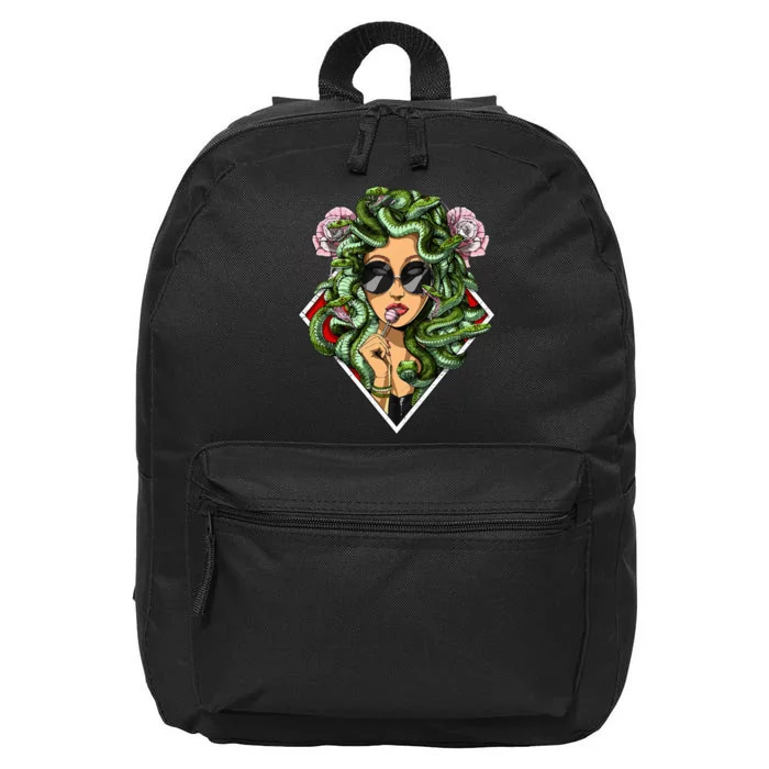 Medusa Hippie Psychedelic Snakes Greek Mythology 16 in Basic Backpack