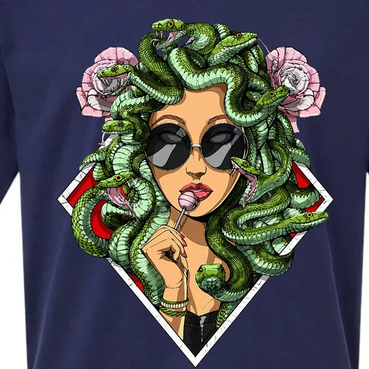 Medusa Hippie Psychedelic Snakes Greek Mythology Sueded Cloud Jersey T-Shirt