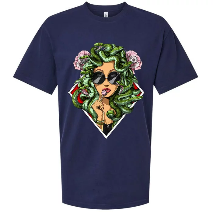 Medusa Hippie Psychedelic Snakes Greek Mythology Sueded Cloud Jersey T-Shirt