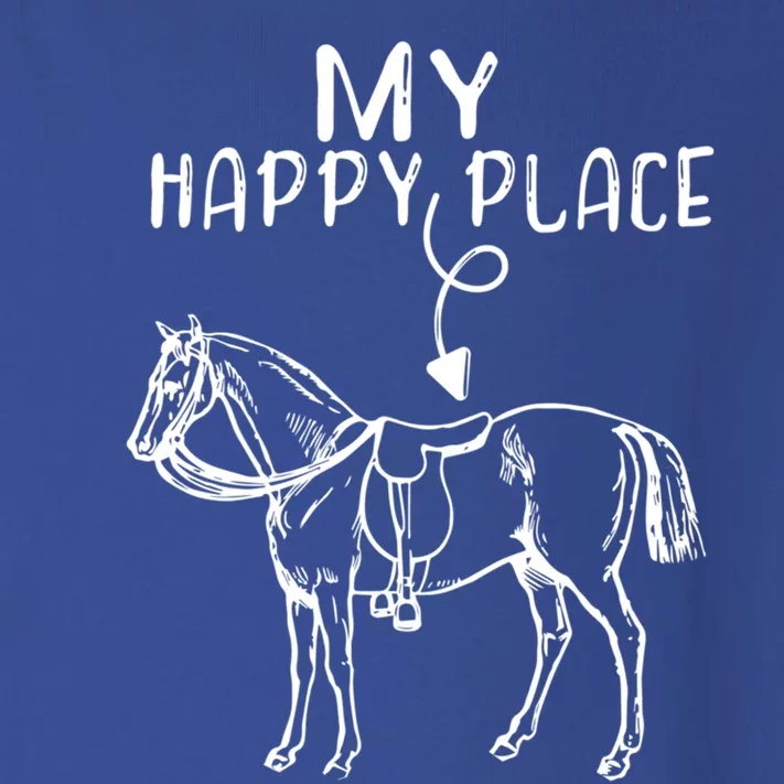 My Happy Place Horse Lover Horseback Riding Equestrian Gift Toddler Long Sleeve Shirt