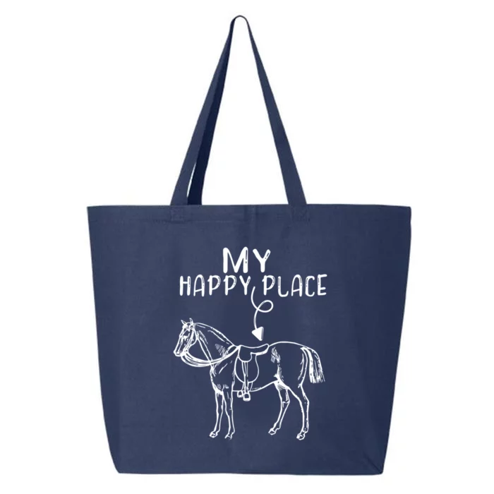 My Happy Place Horse Lover Horseback Riding Equestrian Gift 25L Jumbo Tote