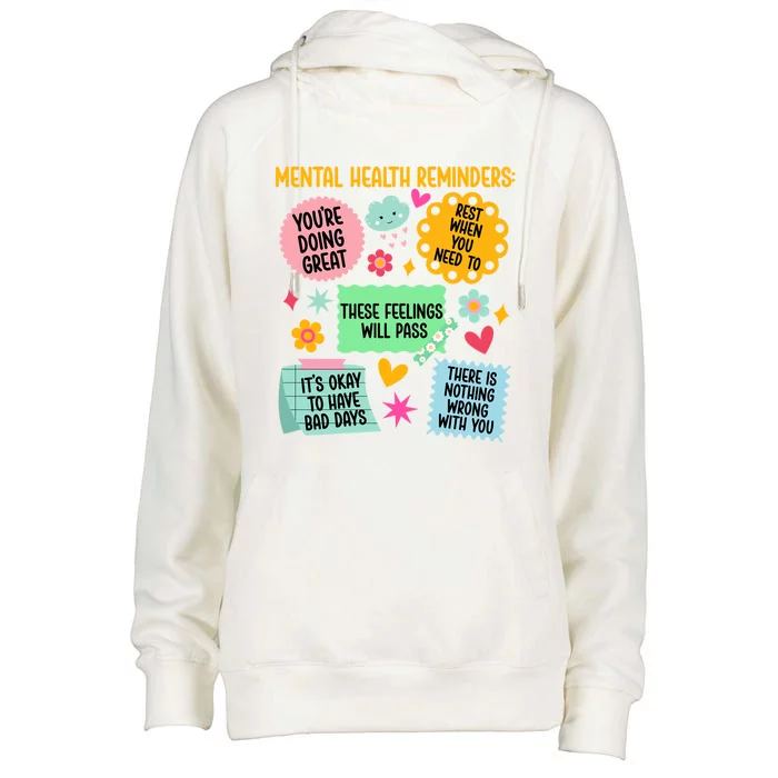 Mental Health Reminders Gift Womens Funnel Neck Pullover Hood