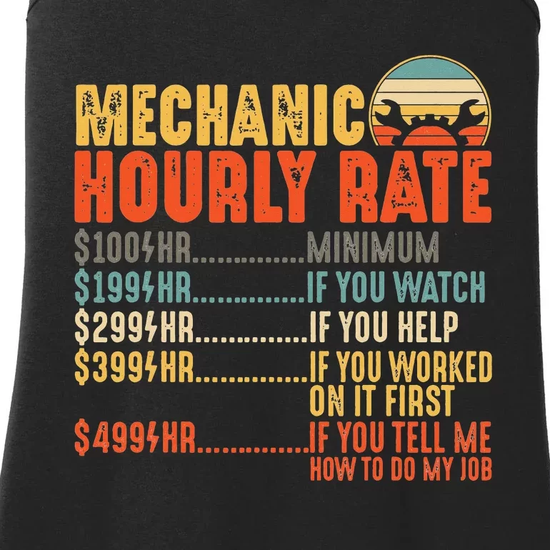 Mechanic Hourly Rate Gifts Funny Mechanics Labor Rates Ladies Essential Tank