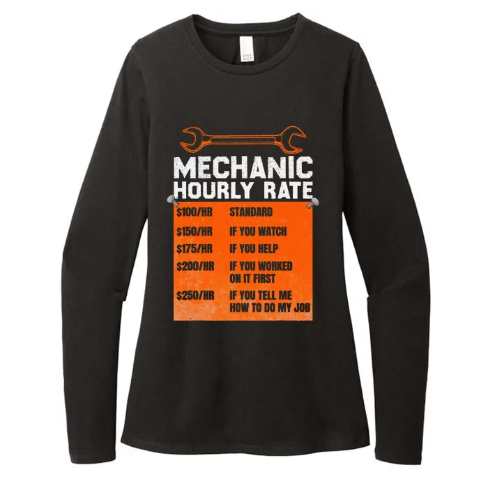 Mechanic Hourly Rate Labor Rates Funny Womens CVC Long Sleeve Shirt