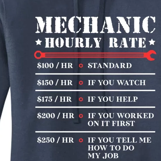 Mechanic Hourly Rate Funny Car Motorcycle Labor Gift Meaningful Gift Women's Pullover Hoodie