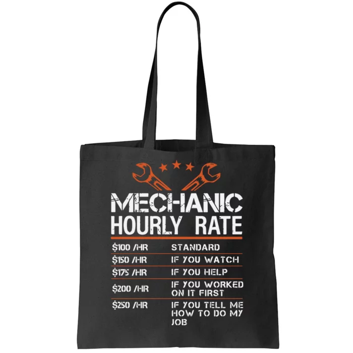 Mechanic Hourly Rate Tote Bag