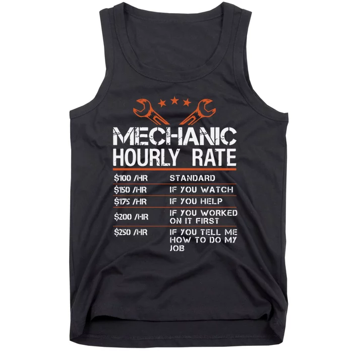 Mechanic Hourly Rate Tank Top