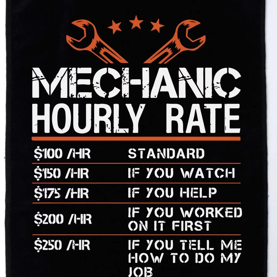 Mechanic Hourly Rate Platinum Collection Golf Towel