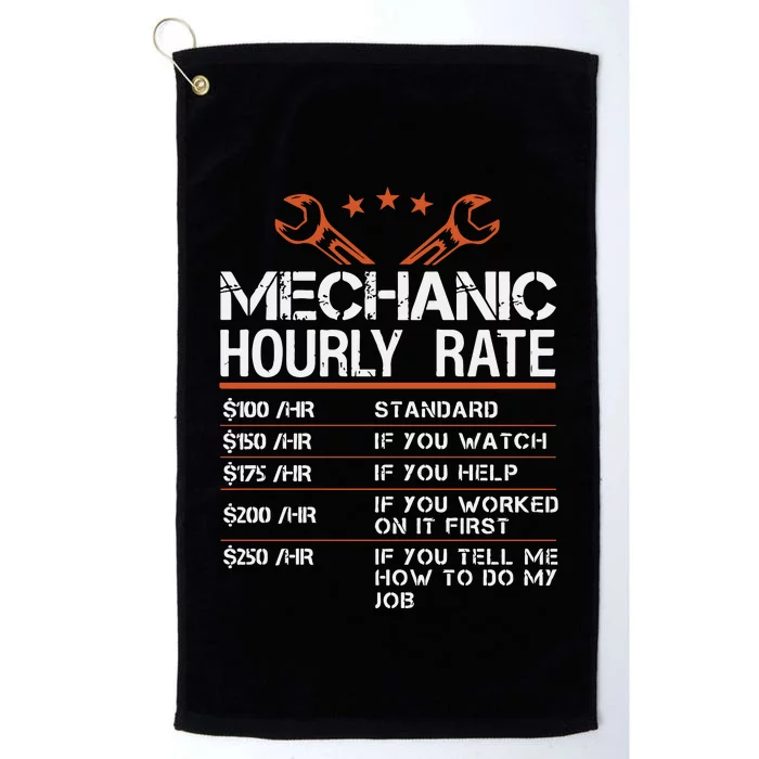 Mechanic Hourly Rate Platinum Collection Golf Towel