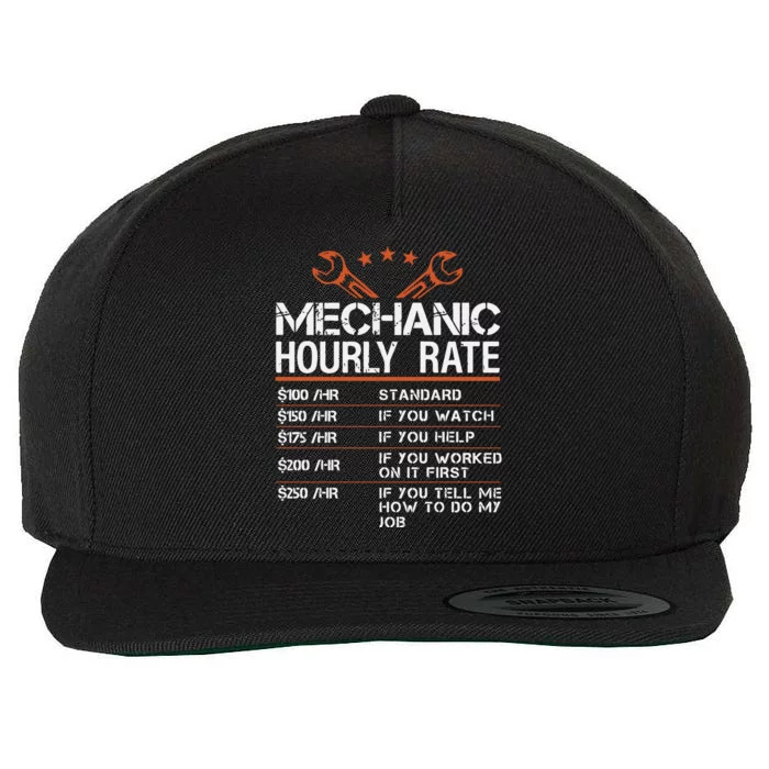 Mechanic Hourly Rate Wool Snapback Cap