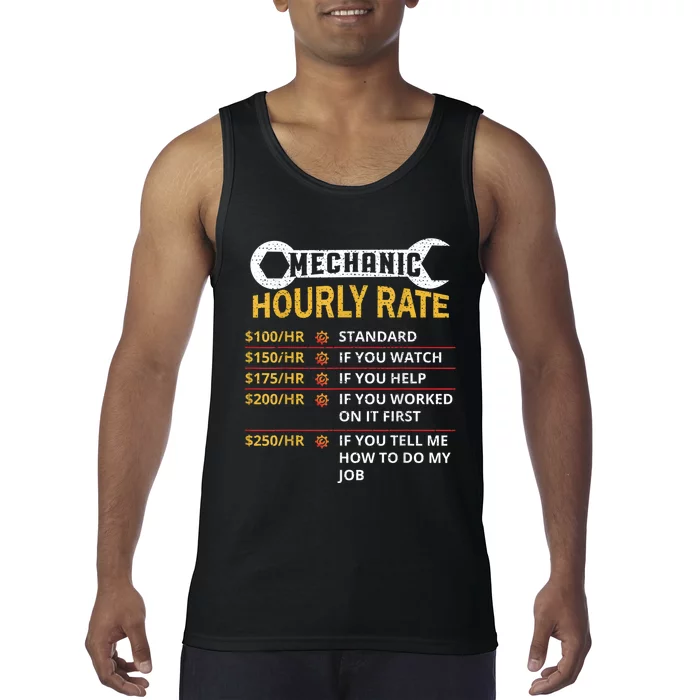 Mechanic Hourly Rate For Mechanic And Car Lover Tank Top