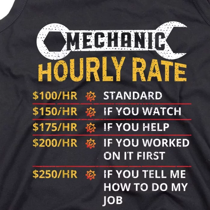 Mechanic Hourly Rate For Mechanic And Car Lover Tank Top