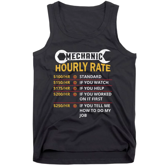 Mechanic Hourly Rate For Mechanic And Car Lover Tank Top