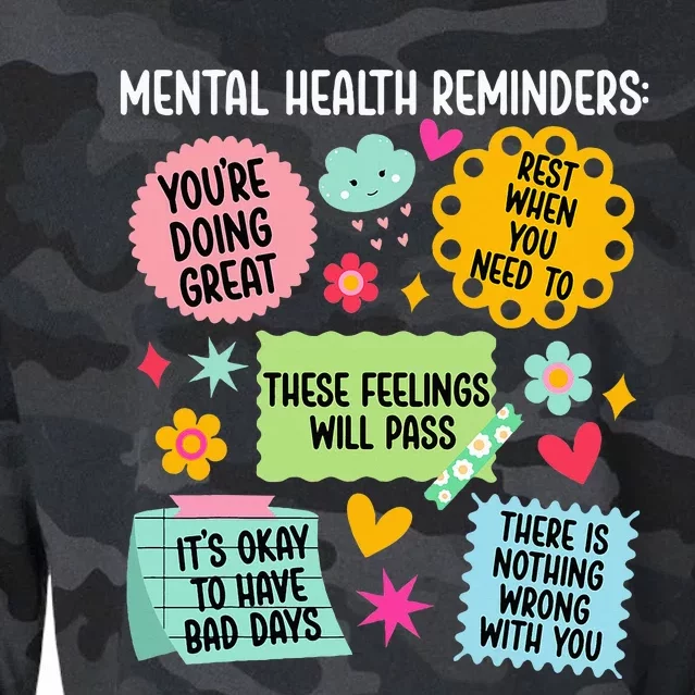 Mental Health Reminders Mental Health Awareness Month Cropped Pullover Crew