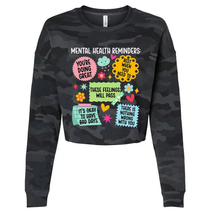 Mental Health Reminders Mental Health Awareness Month Cropped Pullover Crew