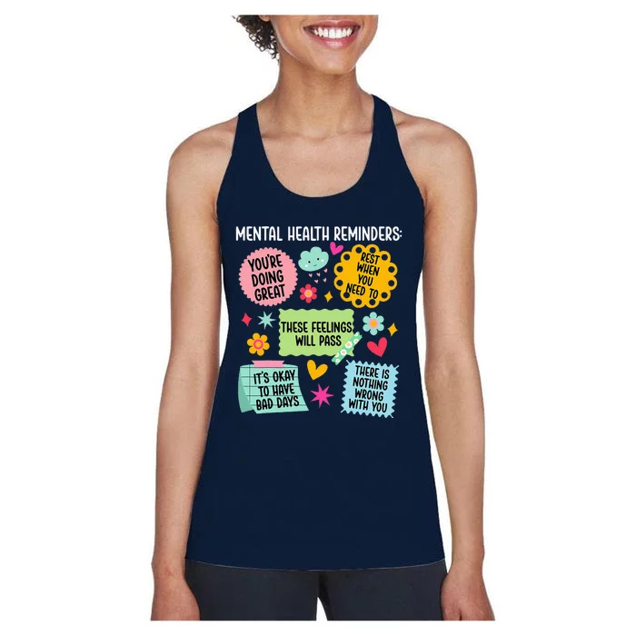 Mental Health Reminders Mental Health Awareness Month Women's Racerback Tank