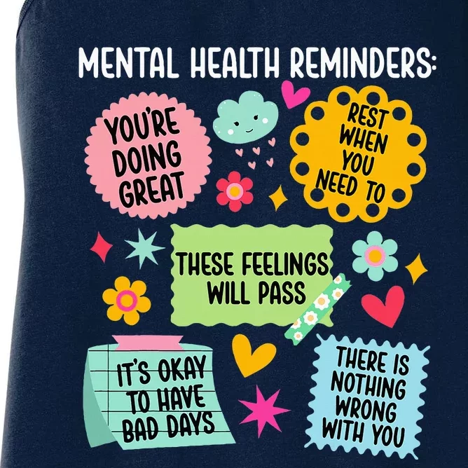 Mental Health Reminders Mental Health Awareness Month Women's Racerback Tank