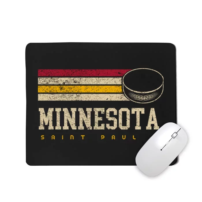 Minnesota Hockey Retro Vintage Stripes Mousepad