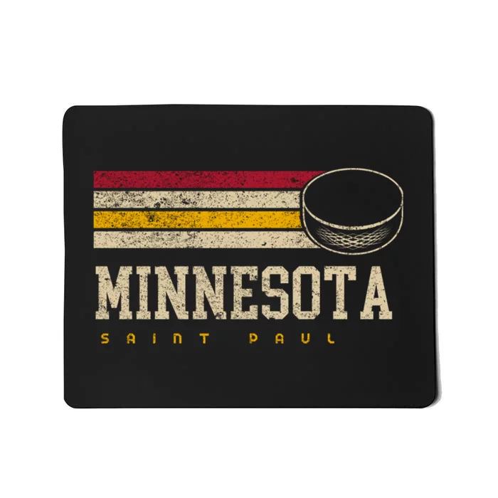 Minnesota Hockey Retro Vintage Stripes Mousepad