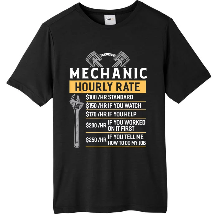 Mechanic Hourly Rate Funny Car Mechanic ChromaSoft Performance T-Shirt