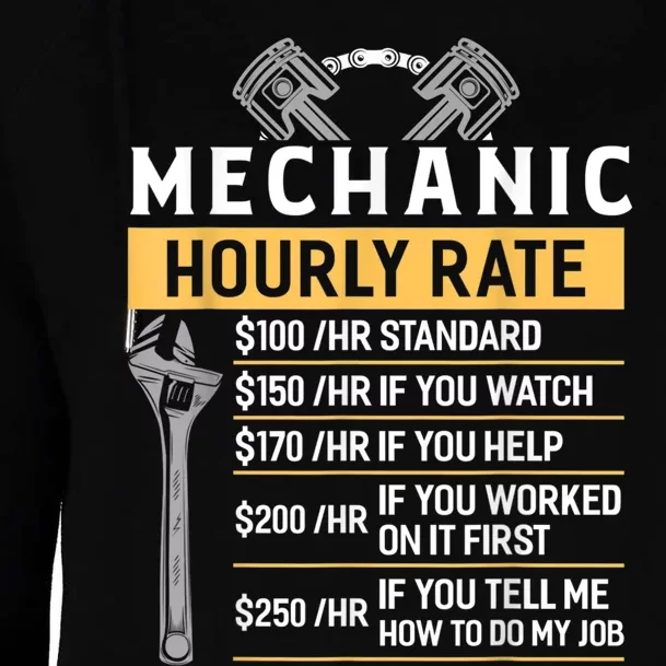 Mechanic Hourly Rate Funny Car Mechanic Womens Funnel Neck Pullover Hood