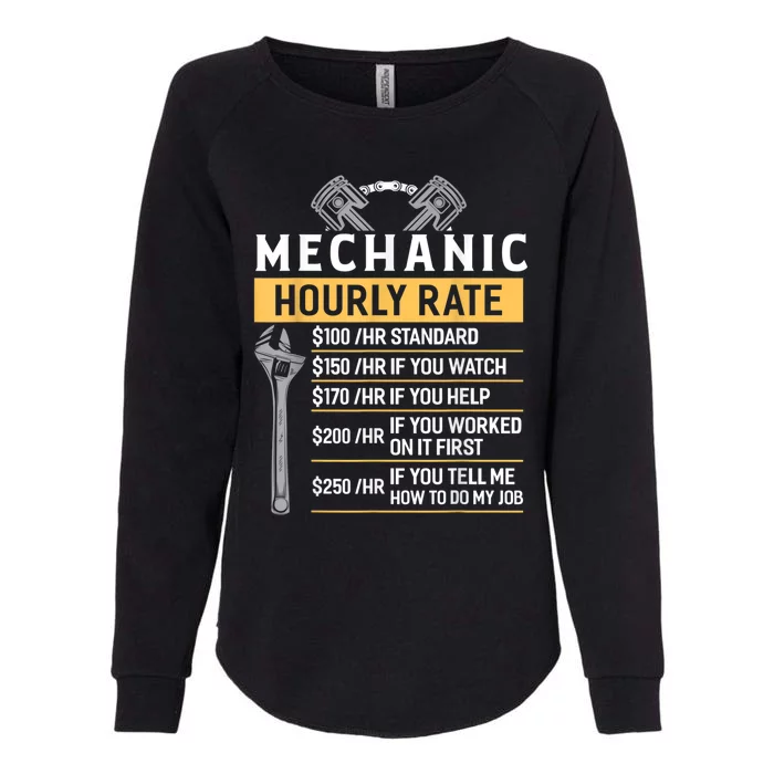 Mechanic Hourly Rate Funny Car Mechanic Womens California Wash Sweatshirt