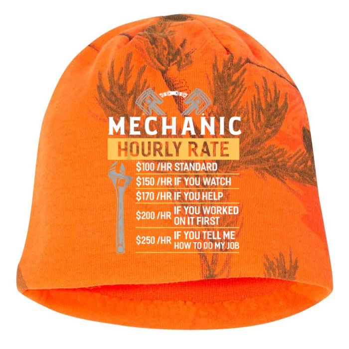 Mechanic Hourly Rate Funny Car Mechanic Kati - Camo Knit Beanie