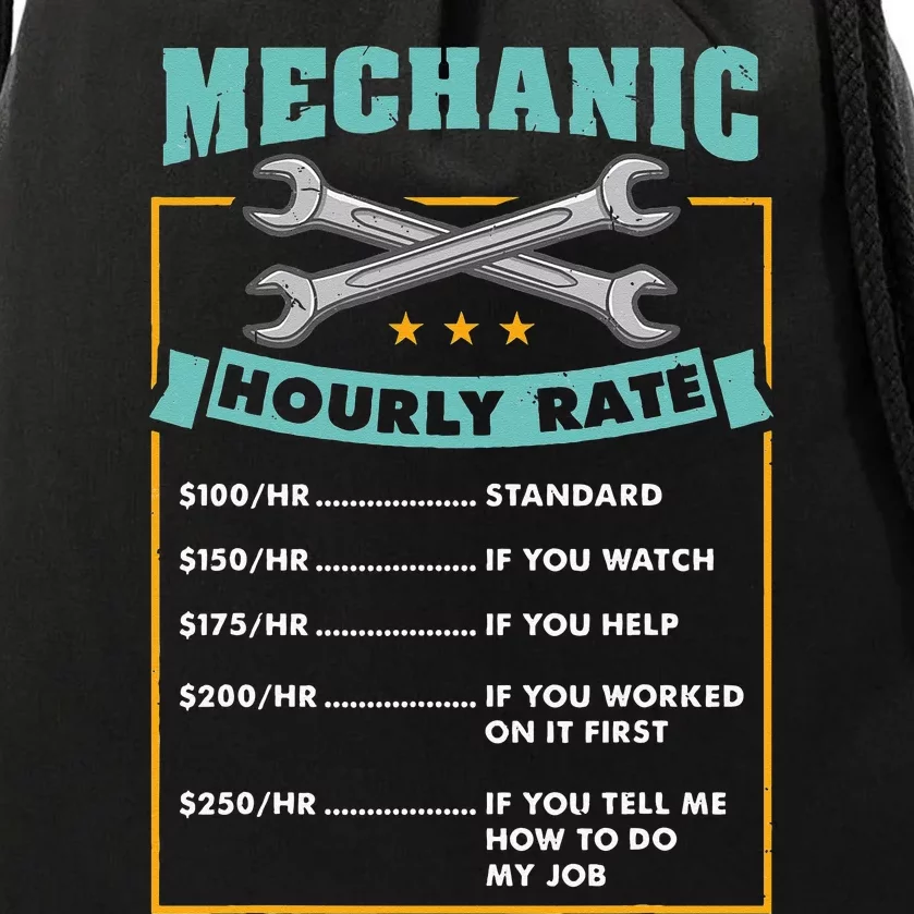 Mechanic Hourly Rate Mechanic Gift Drawstring Bag