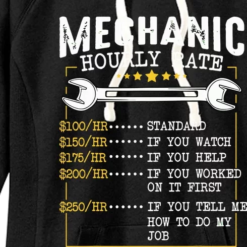 Mechanic Hourly Rate Labor Rates Funny CoWorkers Car Lover Women's Fleece Hoodie