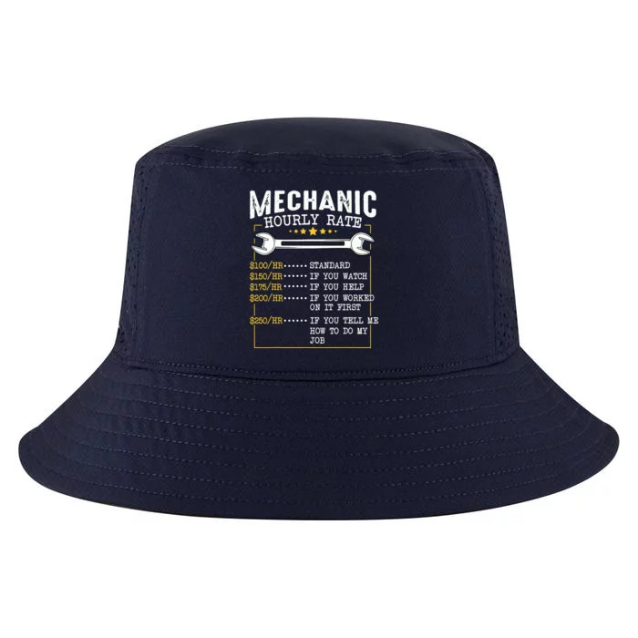 Mechanic Hourly Rate Labor Rates Funny CoWorkers Car Lover Cool Comfort Performance Bucket Hat