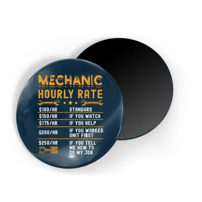 Mechanic Hourly Rate Labor Rates Funny Vintage Graphic Magnet