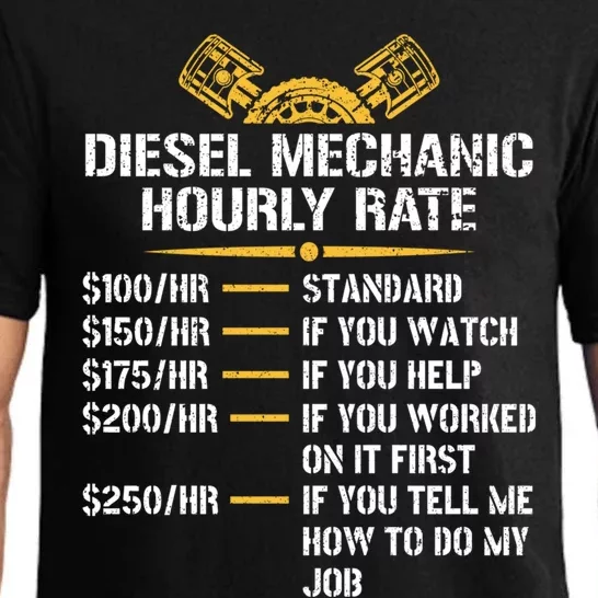 Mechanic Hourly Rate Funny Diesel Mechanic Gift Pajama Set