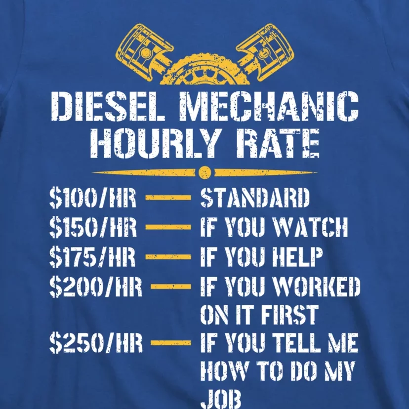 Mechanic Hourly Rate Funny Diesel Mechanic Gift T-Shirt