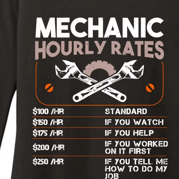 Mechanic Hourly Rate Gift For Funny Labor Rates Womens CVC Long Sleeve Shirt