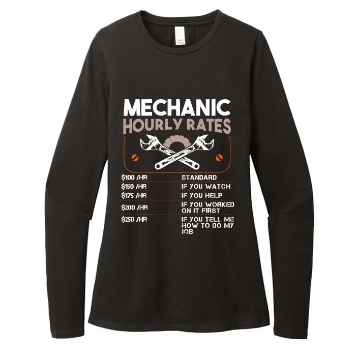 Mechanic Hourly Rate Gift For Funny Labor Rates Womens CVC Long Sleeve Shirt