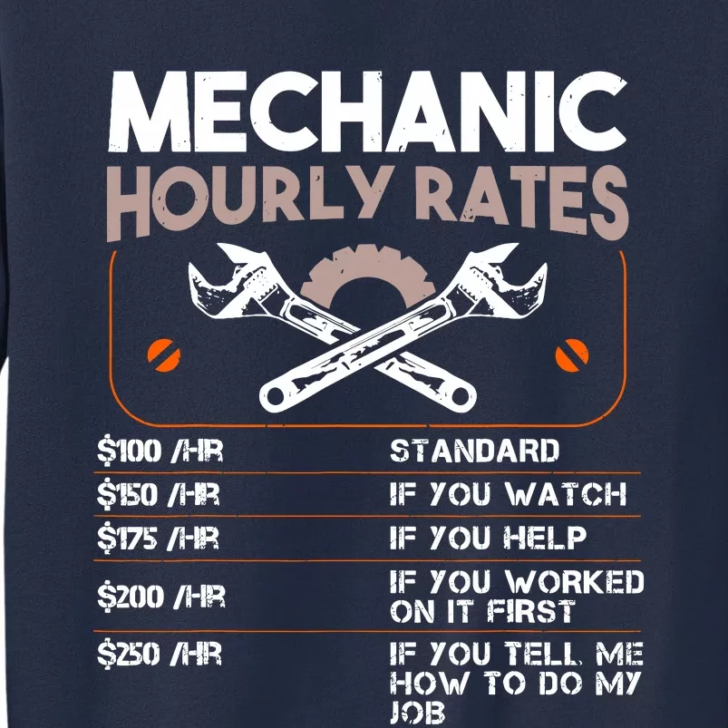 Mechanic Hourly Rate Gift For Funny Labor Rates Sweatshirt