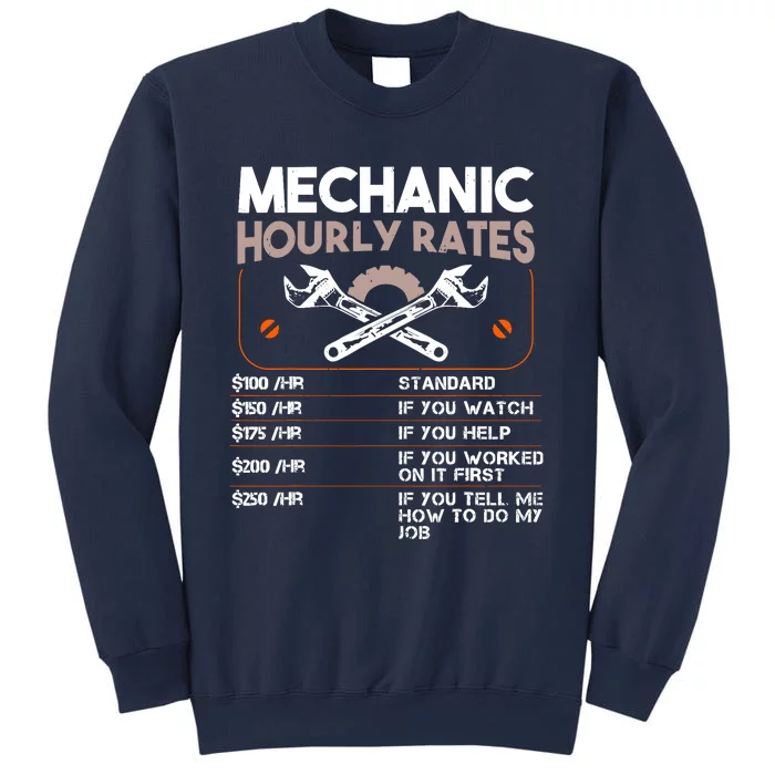 Mechanic Hourly Rate Gift For Funny Labor Rates Sweatshirt