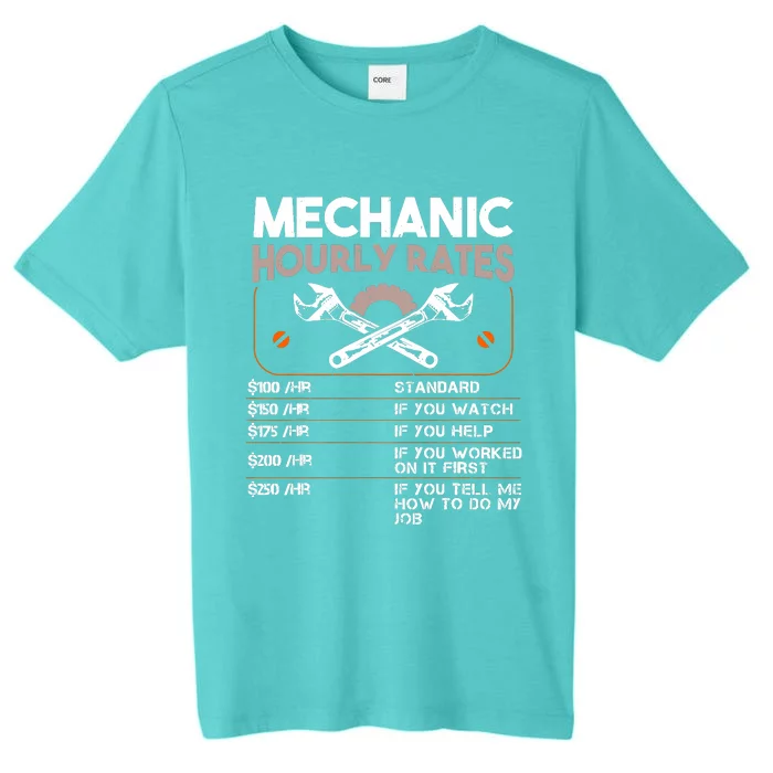 Mechanic Hourly Rate Gift For Funny Labor Rates ChromaSoft Performance T-Shirt