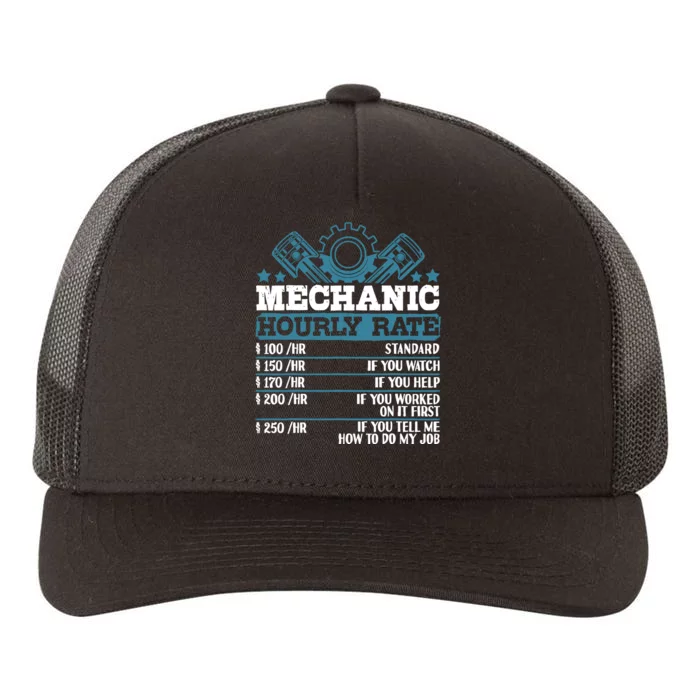 Mechanic Hourly Rate | Auto Mechanic Gifts Yupoong Adult 5-Panel Trucker Hat