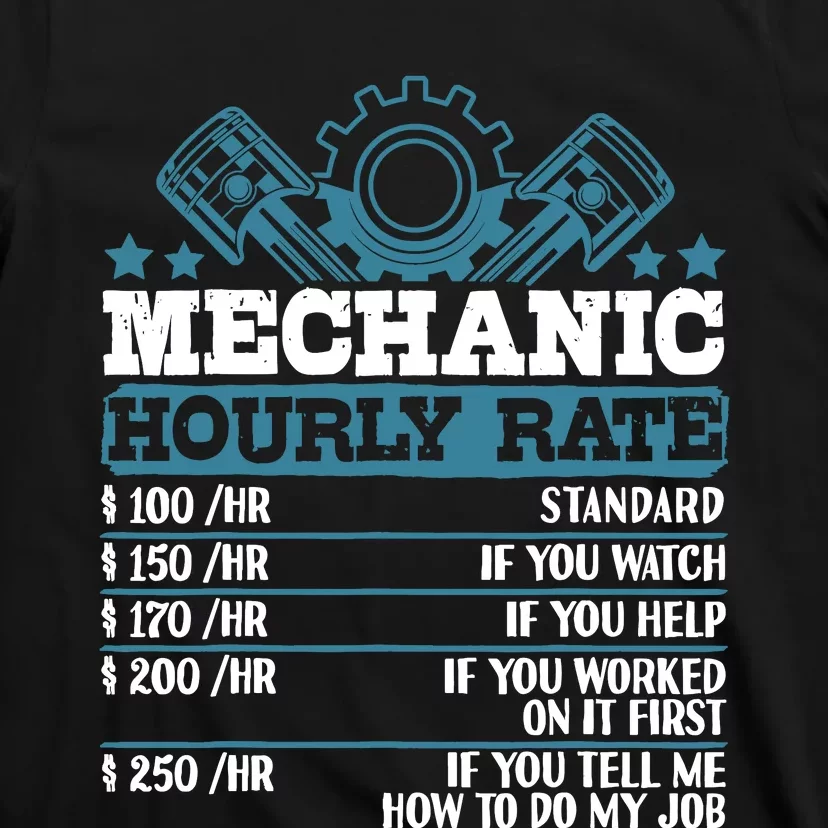 Mechanic Hourly Rate | Auto Mechanic Gifts T-Shirt