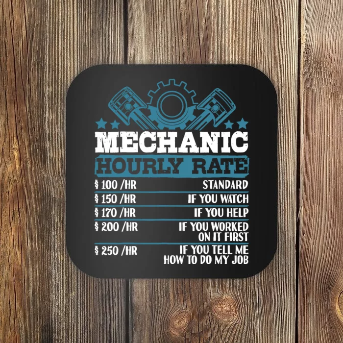 Mechanic Hourly Rate | Auto Mechanic Gifts Coaster