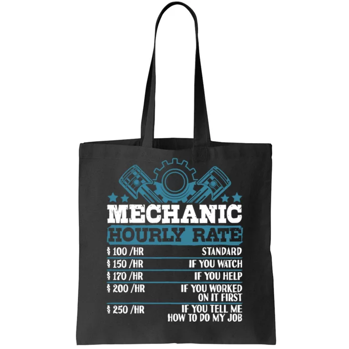 Mechanic Hourly Rate | Auto Mechanic Gifts Tote Bag