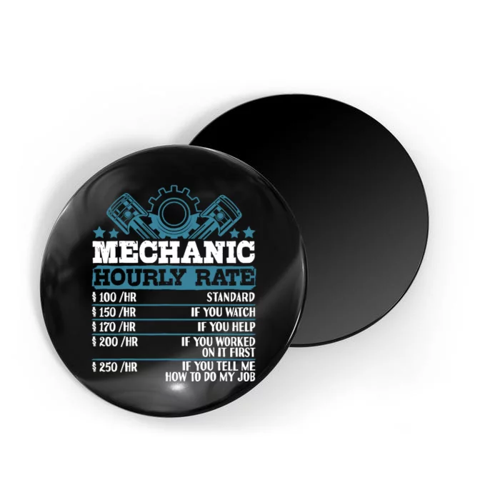 Mechanic Hourly Rate | Auto Mechanic Gifts Magnet