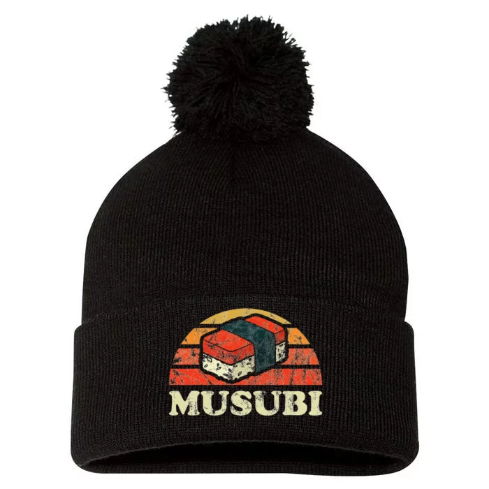 Musubi Hawaii Retro Style Pom Pom 12in Knit Beanie