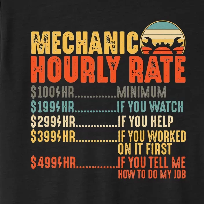 Mechanic Hourly Rate Gifts Funny Mechanics Labor Rates ChromaSoft Performance T-Shirt