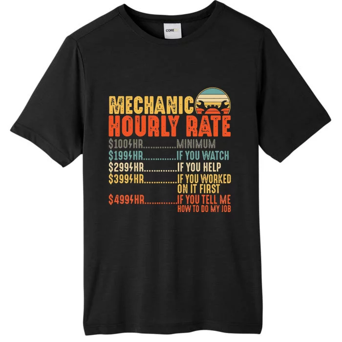 Mechanic Hourly Rate Gifts Funny Mechanics Labor Rates ChromaSoft Performance T-Shirt