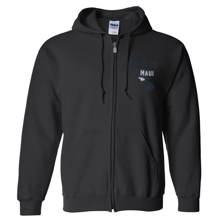 Maui Hawaii Strong Distressed Look Hawaii Full Zip Hoodie