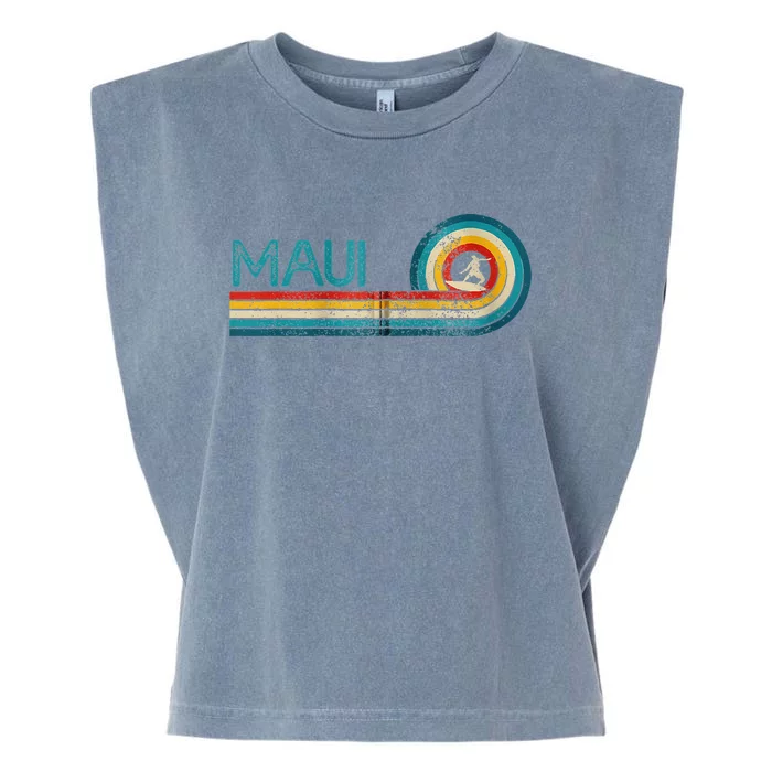 Maui Hawaii Surf Vintage Beach Surfer Surfing Gift Garment-Dyed Women's Muscle Tee