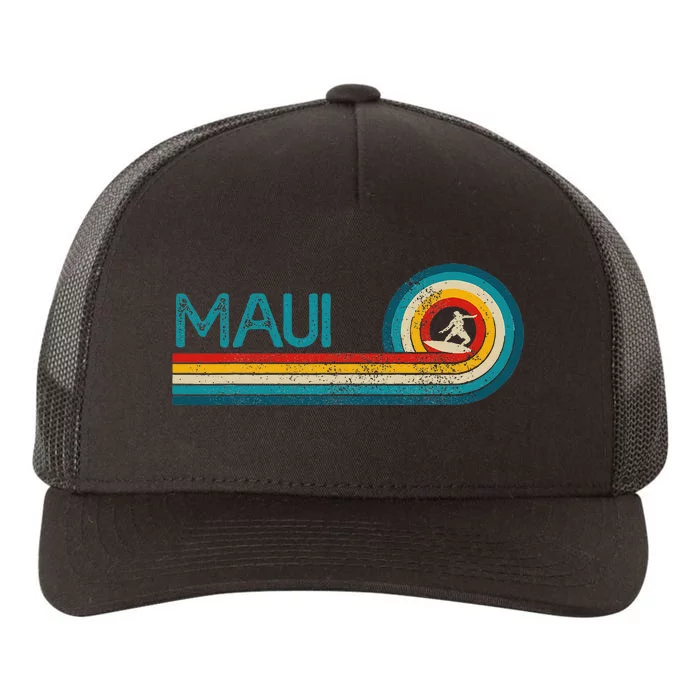 Maui Hawaii Surf Vintage Beach Surfer Surfing Gift Yupoong Adult 5-Panel Trucker Hat